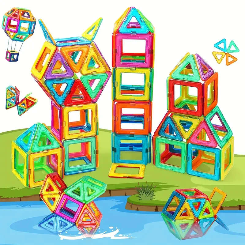 Large Magnetic Building Set - 3D STEM Learning & Creative Construction - Ideal Birthday Gift - Fun,