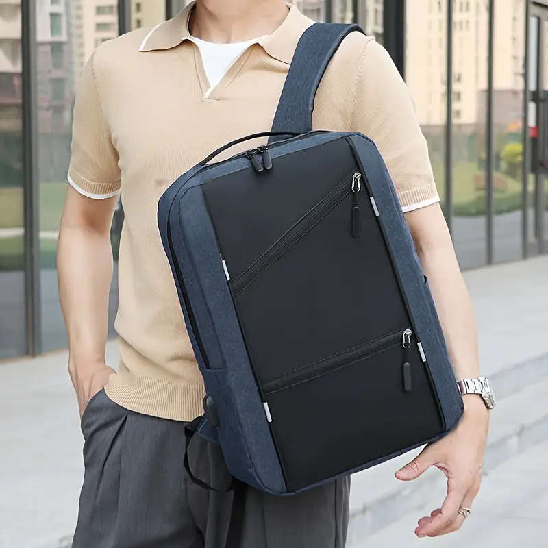 3pcs Business Backpack Shoulder Bag Korean Style Trendy Travel Casual Schoolbag Simple Fashion