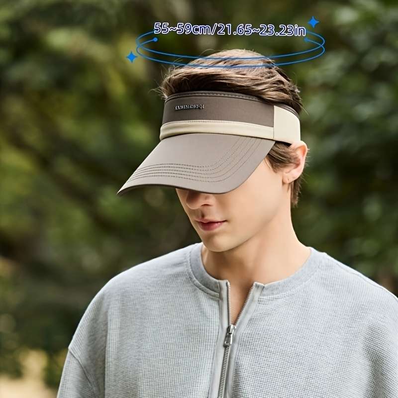 Unisex Adjustable Sun Visor Hat With Breathable Design Black White Striped Open-Top Cap For