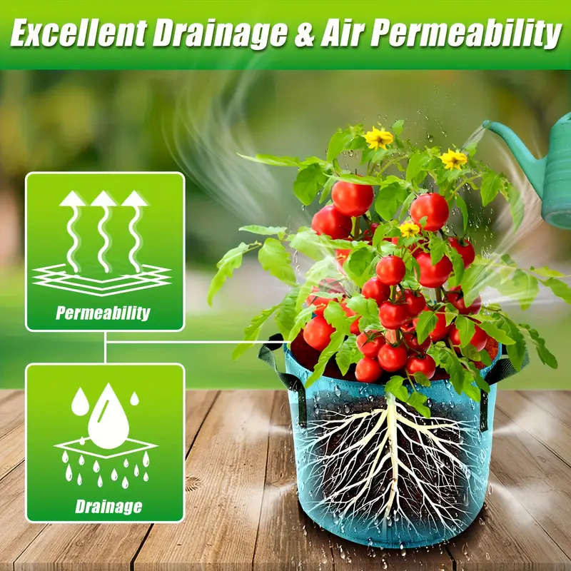 7-Pack Of 5-Gallon Thickened Felt Planting Bags