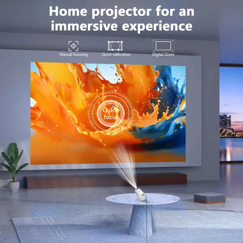 Compact Mini Projector with 180° Adjustable Projection