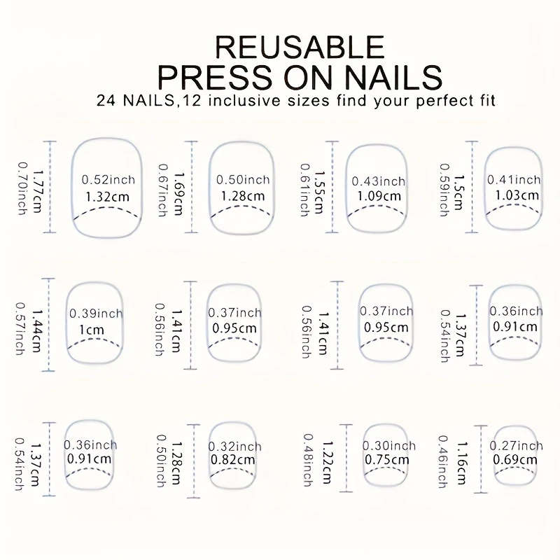 120pcs Elegant Short French Nail Stamps