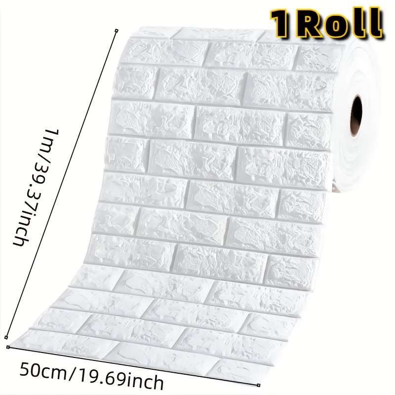 1pc 3D Wall Tile Stickers Self-Adhesive Foam Brick Patterns for Impact-Resistant Wallpaper Wa