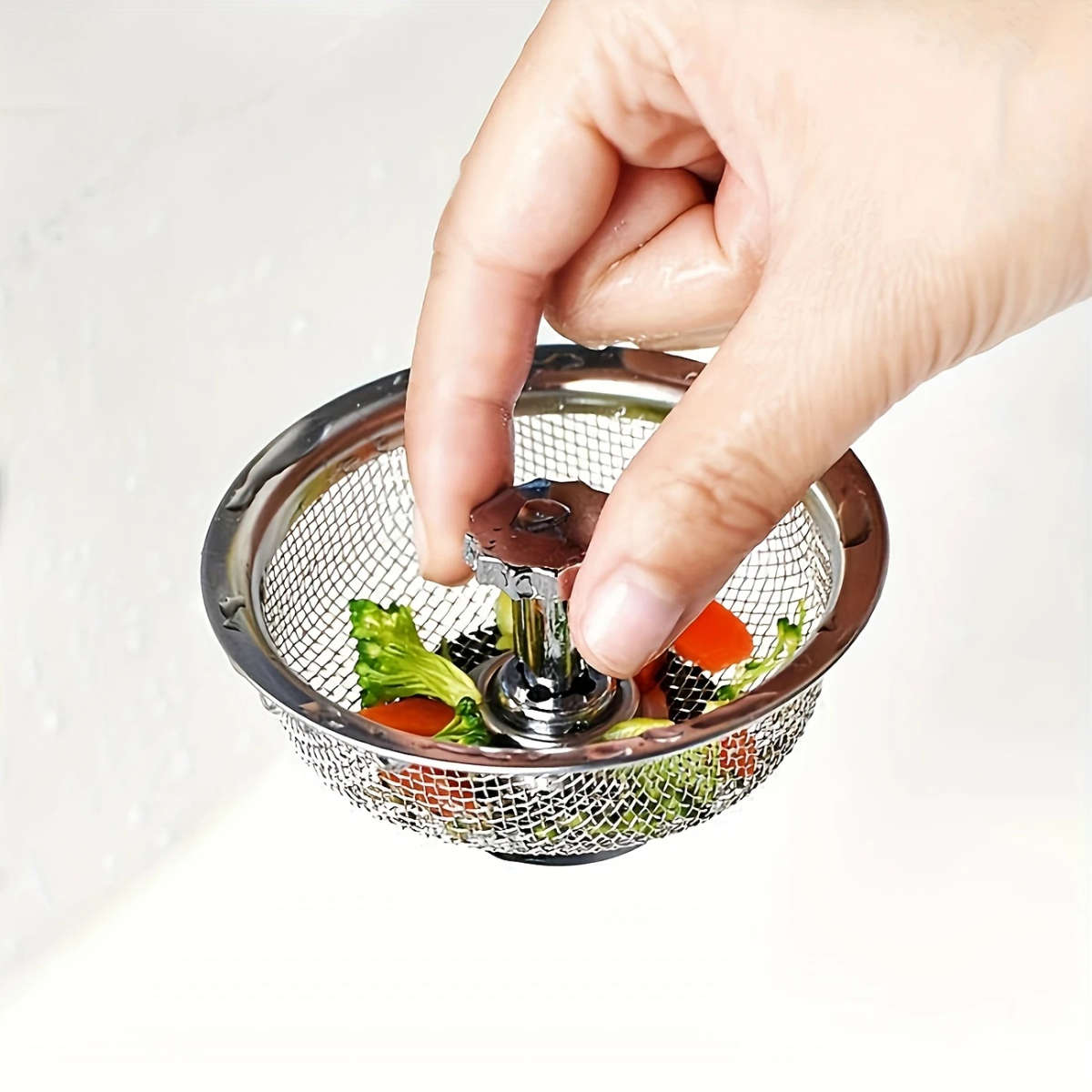 1pc Stainless Steel Kitchen Sink Strainer 8.13cm 5.33cm Mesh Non-Clogging for Bathroom Washroom