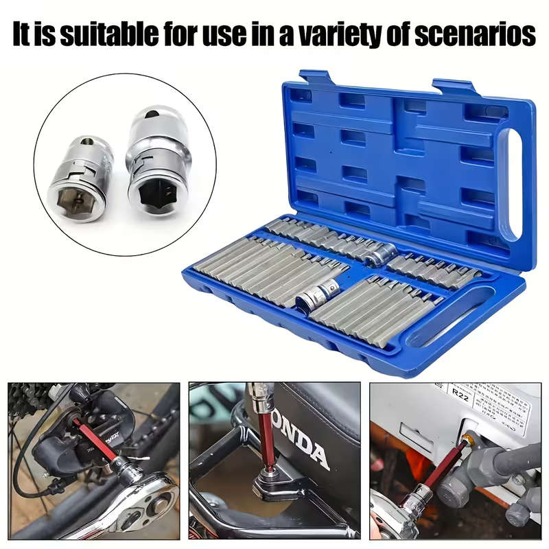 40pcs Torx Star Spline Hex Socket Bit Set