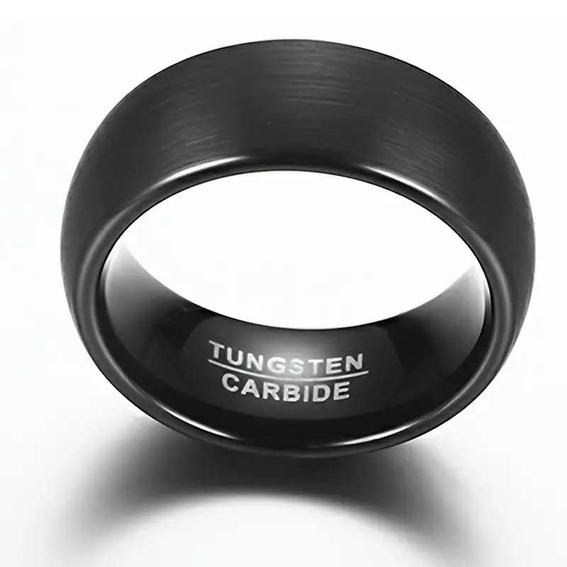 8mm Wide Matte Black Ring - Tungsten