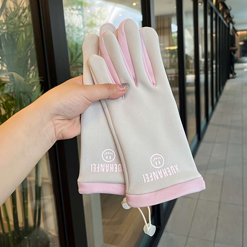 1 Pair Black Warm Gloves