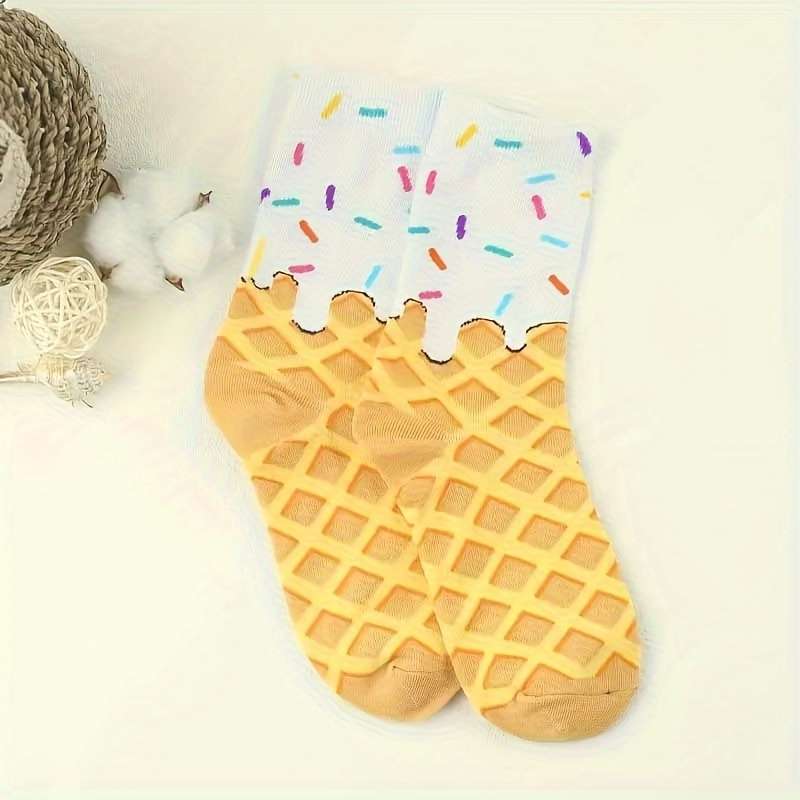 1 Pair Of Mixed Colors One Size Socks