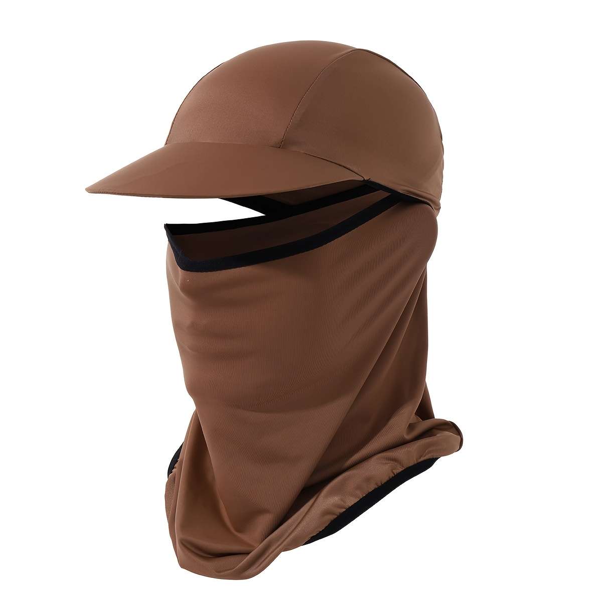 Multi-Color Wide-Brim Sun Hat with Face Mask Stylish Knit Polyester Ideal
