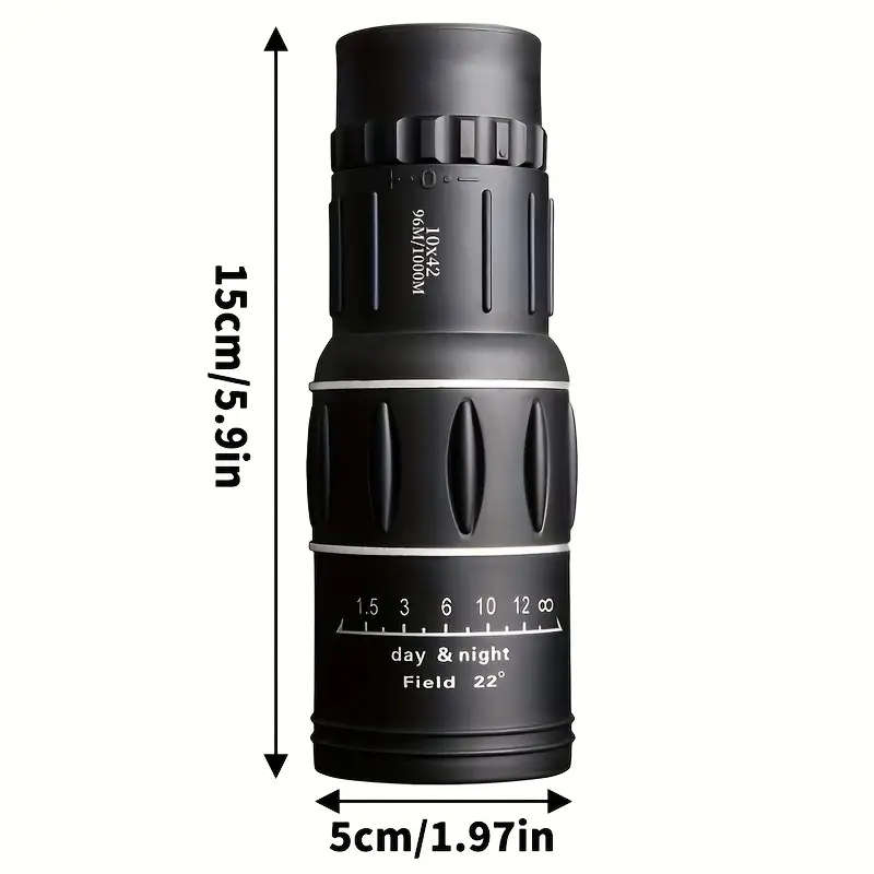 1pc High-Definition 10x42 Monocular Telescope with FMC Lens Manual Focus Durable ABS Perfect for Cam
