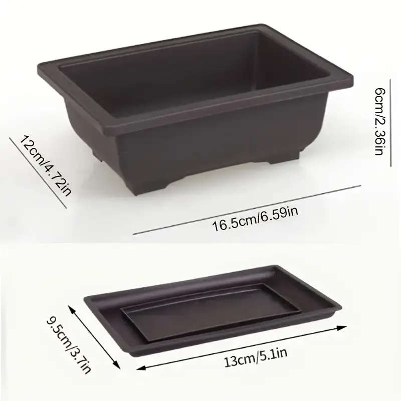 6-Piece Classic Rectangular Imitation Purple Clay Flower Pot Set