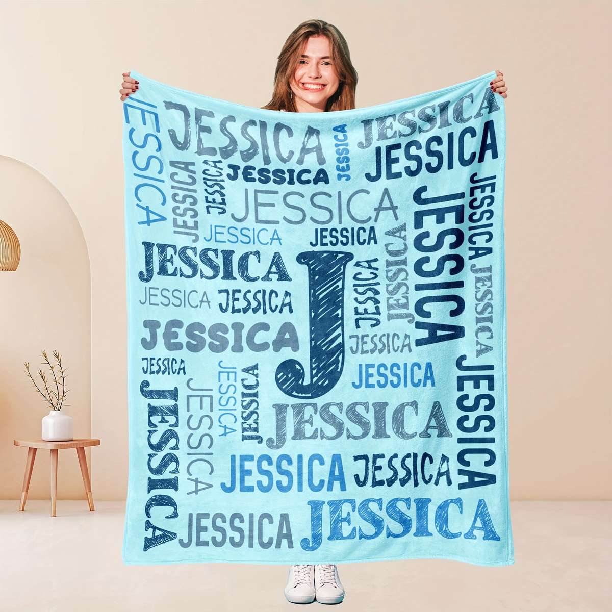 1ps Blanket Color Dark Blue size 130x150cm