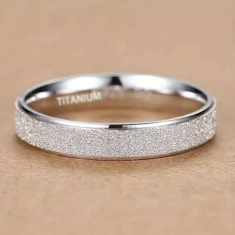 Titanium Ring 4mm Frosted Band