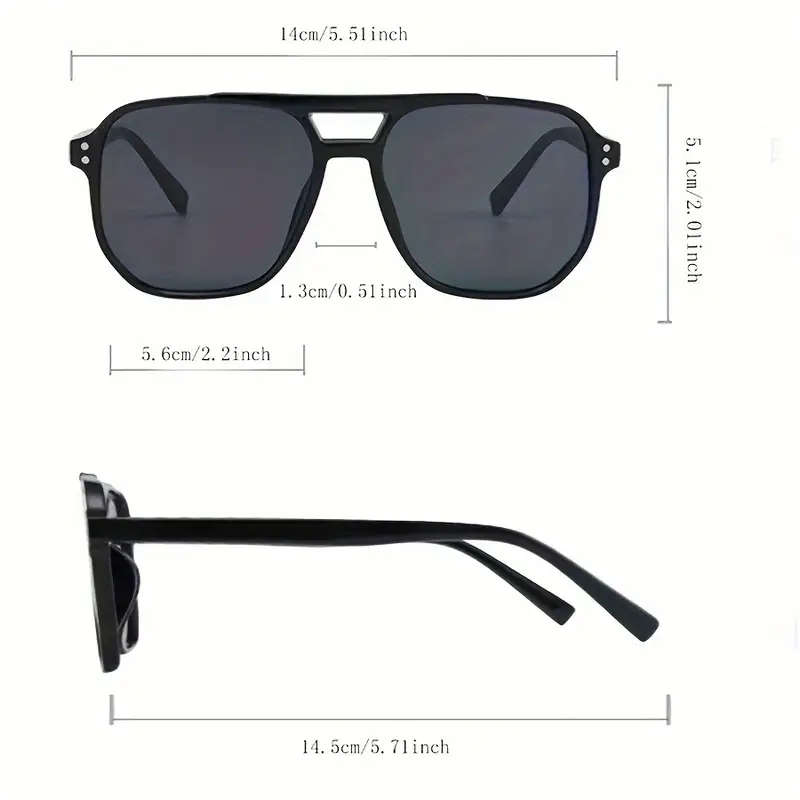 3 Pairs of fashionable retro rectangular frame Sunglasses