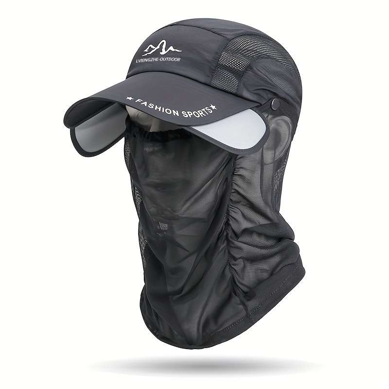 Solid Color Breathable Baseball Hat With Thin Breathable Veil Lightweight Adjustable Sunscreen