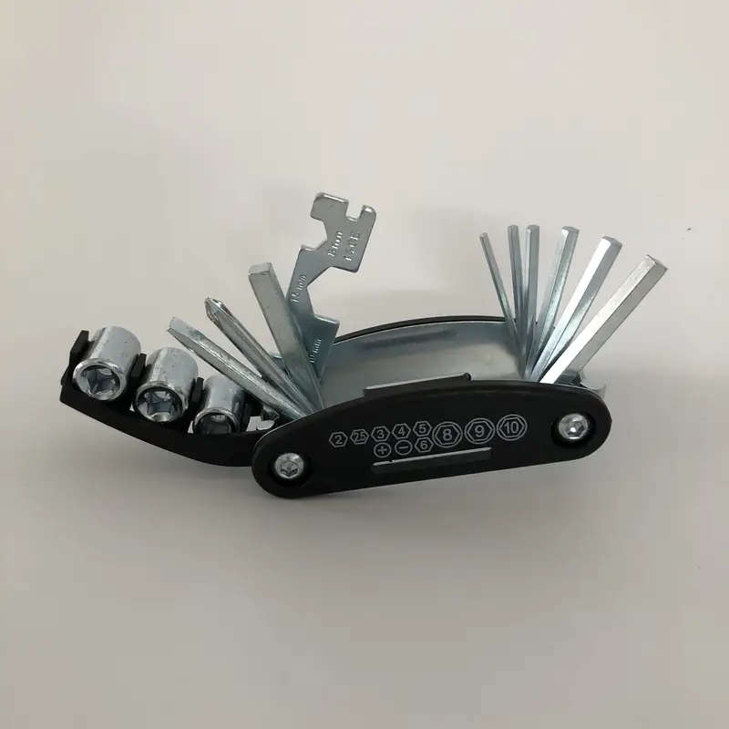 1pc 16in1 Stainless Steel Bike Multitool Portable Multi-Purpose Hex Wrench Pocket-Sized Adjustable B