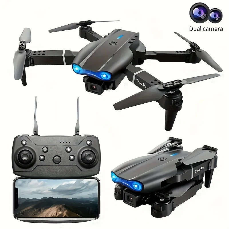 1pc E99 Foldable Drone with 1080P Camera Beginner-Friendly RC Drone USB Rechargeable Wireless Enable