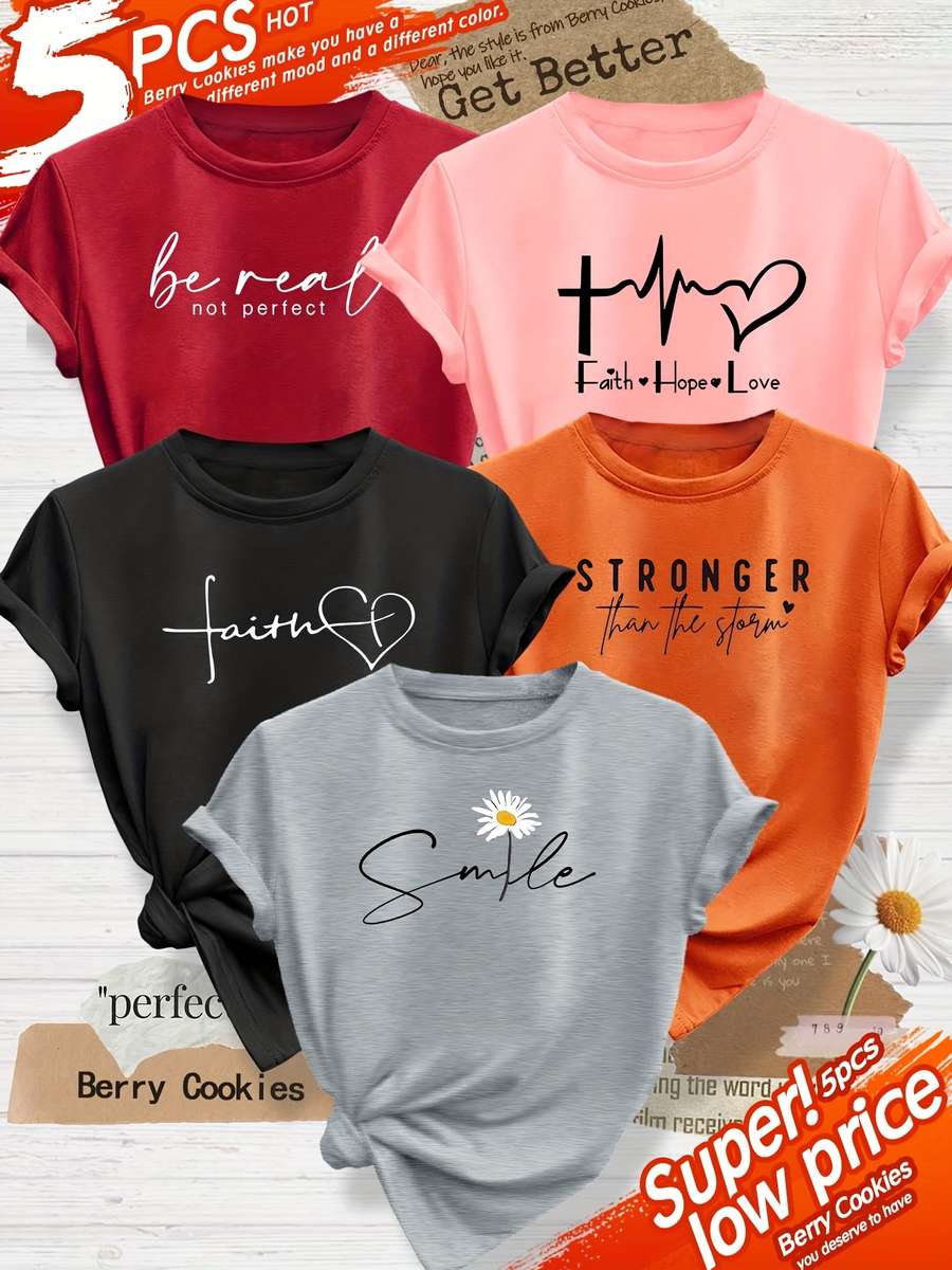 Womens T Shirt Color Gray Black  Orange Red Pink Sizel