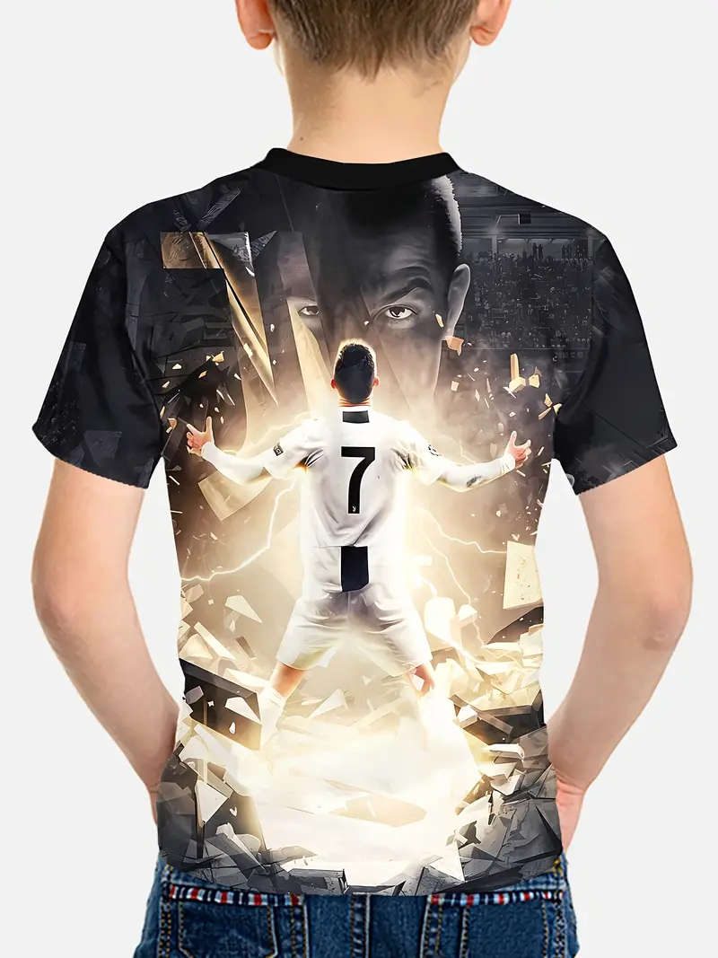 Kids Soccer T-Shirt, Crew Neck - Size: 9-10Y