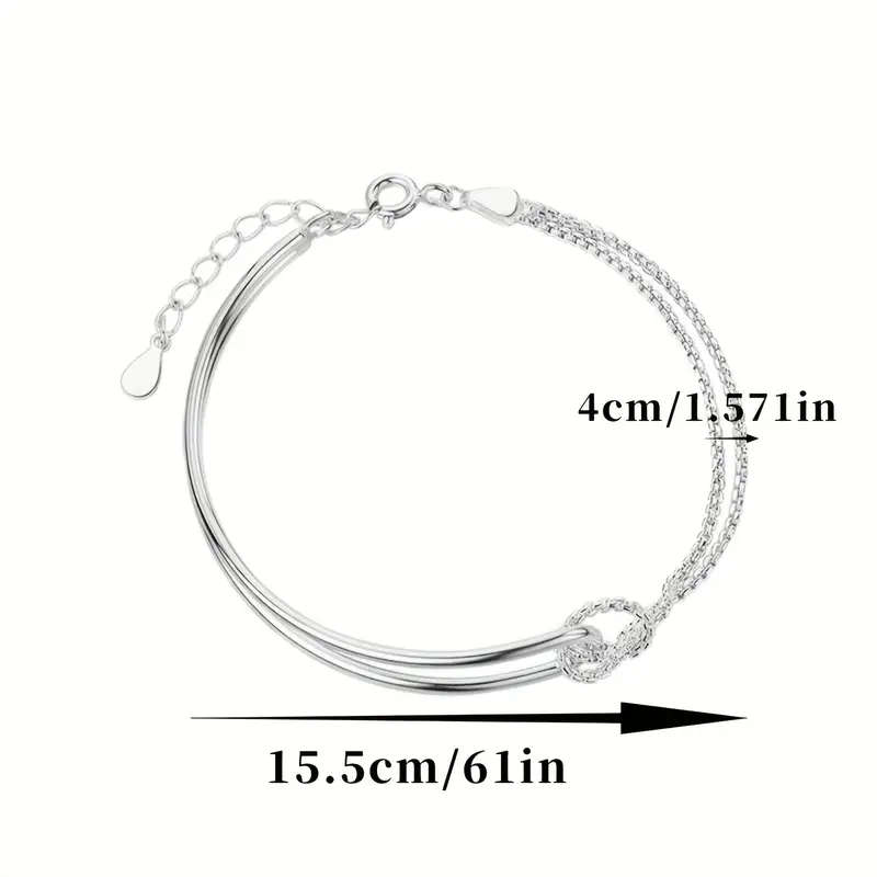 925 Silver Elegant New Minimalist Geometric Collage Bracelet
