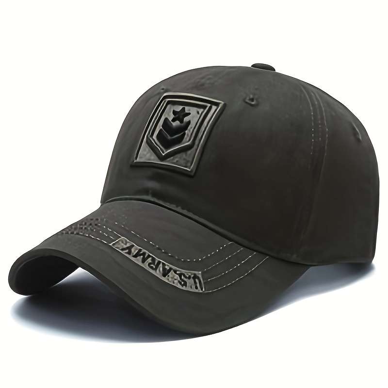 Men'S Baseball Cap with Camouflage and Star Emblem Perfect