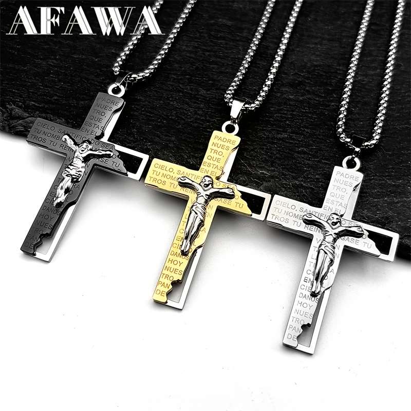 1 Piece Golden Jesus Theme Pendant