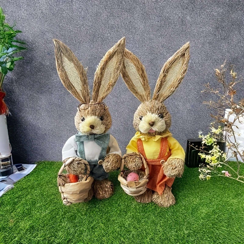 2pcs Handcrafted Easter Bunny Decorations