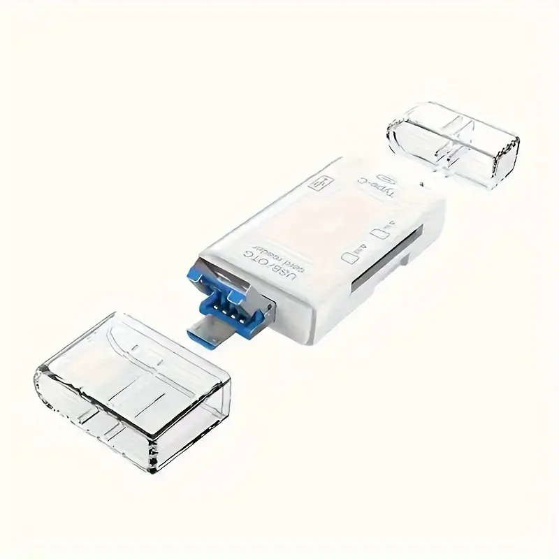 6-in-1 High-Speed Card Reader OTG Converter USB Type-C TF/SD Camera Adapter Plug Play Portable Desig
