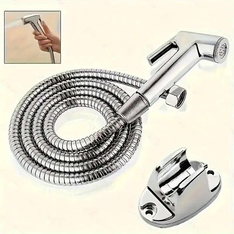 Handheld Bidet Sprayer Set with Flexible Hose and Wall Mount Holder