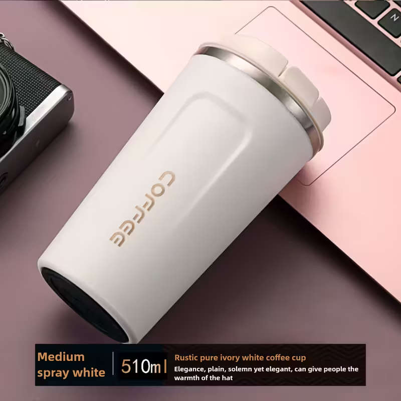 Vacuum Insulated Coffee Travel Mug, Leakproof Double-Layer Stainless Steel Reusable Thermos