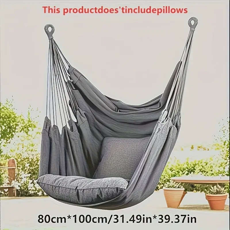 Canvas Hammock Chair - Multifunctional Indoor/Outdoor Swing - Grey