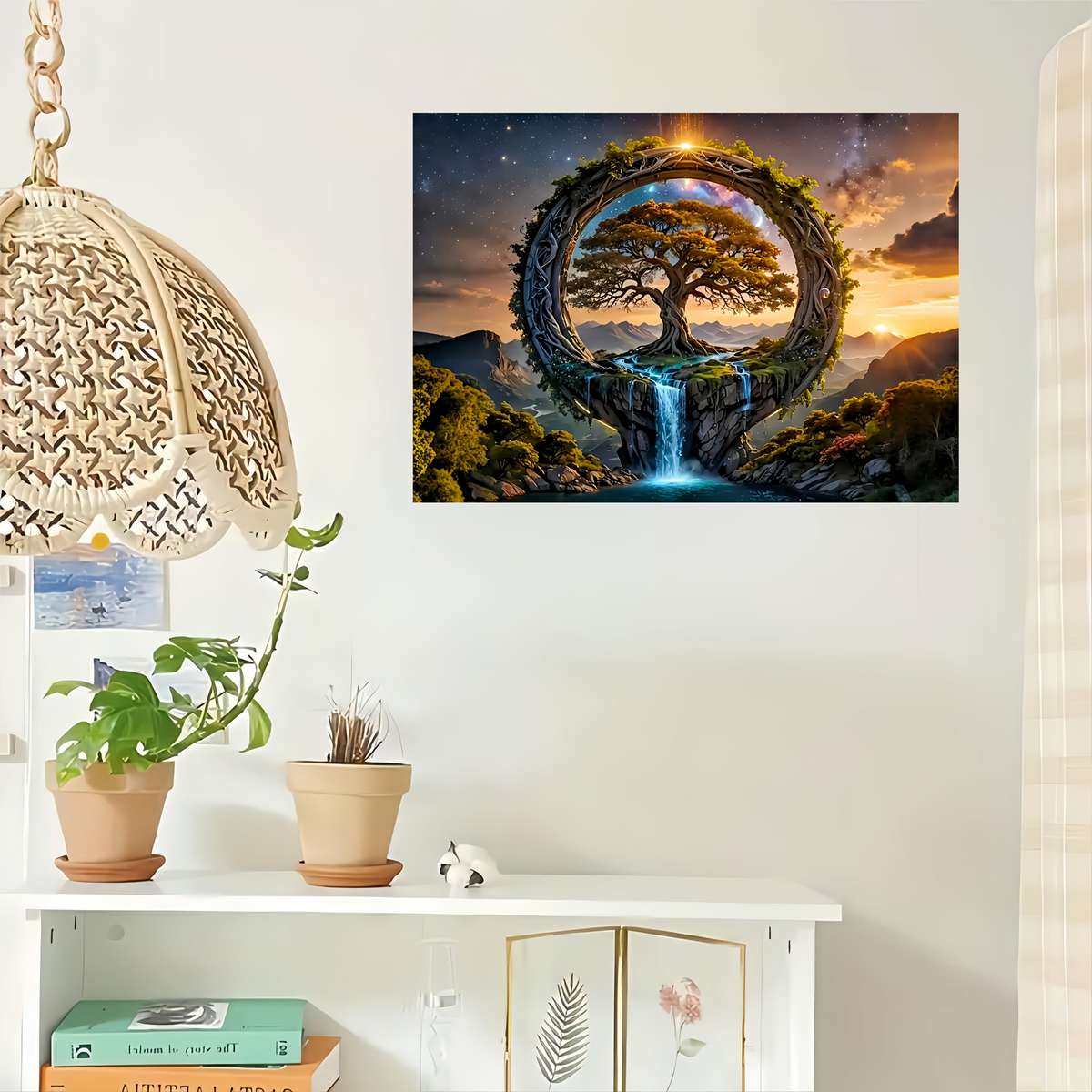 1000pcs Wisdom Tree Jigsaw Puzzle Vibrant Fantasy Design with Enchanted Landscape