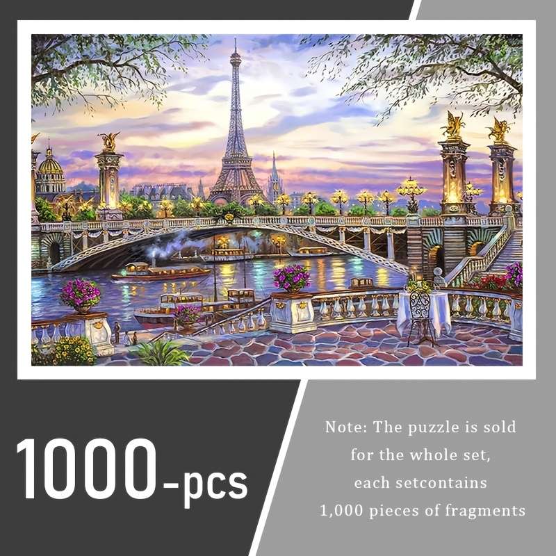 1000pcs Eiffel Tower Light Puzzle for Adults Charming Parisian Landscape Durable T