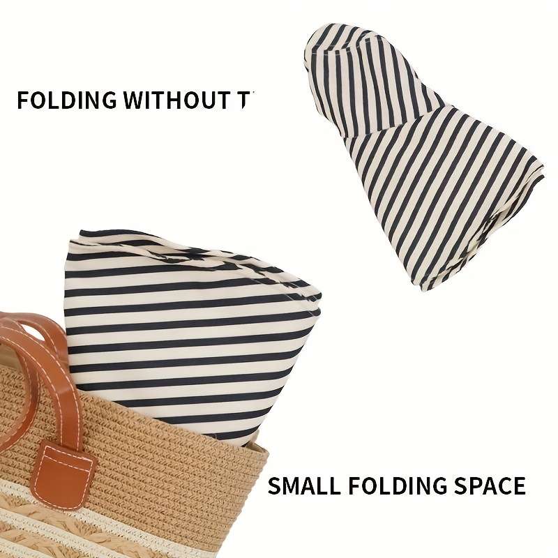 Women'S Summer Foldable Striped Bucket Hat with Large Brim