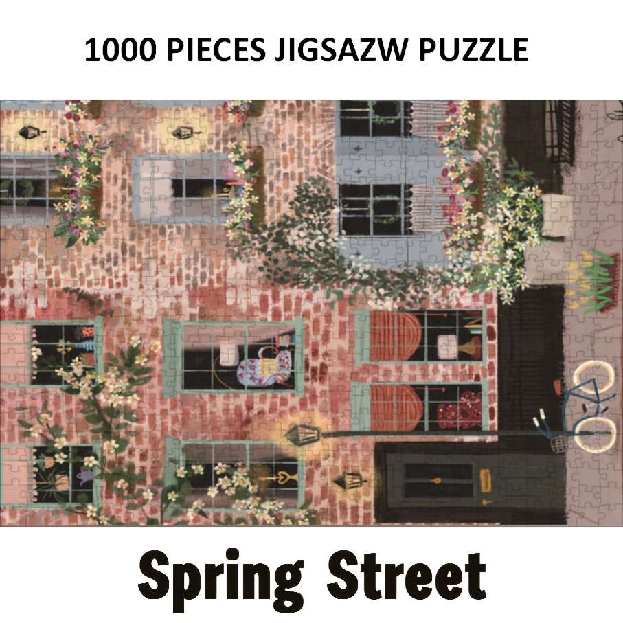 1000pcs Charming Street Scene Jigsaw Puzzle Vibrant Spring Colors Educational Th