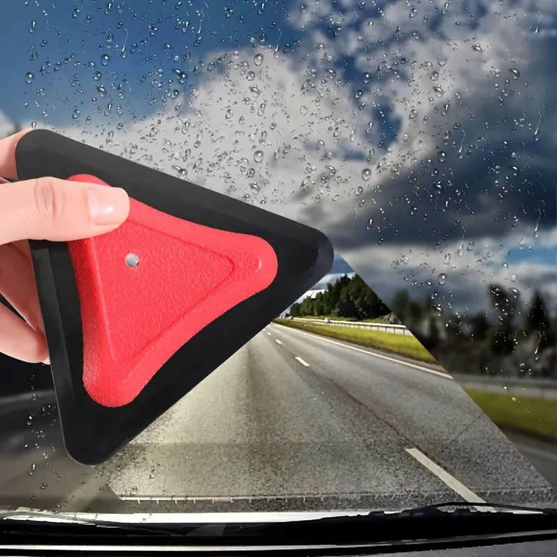 1pc Triangular Silicone Car Wash Wiper Multi-Functional Cleaning Tool for Car Windows and Glass Redu
