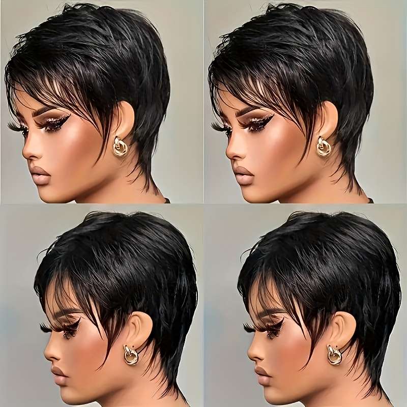 1Pc Black 15.24cm Fashion Design Wig