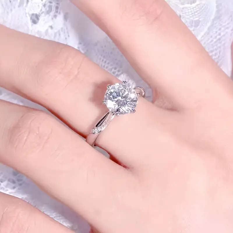 925 Sterling Silver Elegant Luxury Open Ring