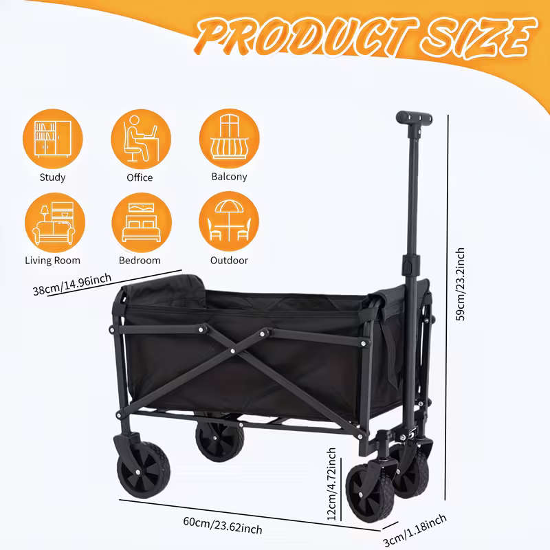 Folding Wagon Stainless Steel Trolley