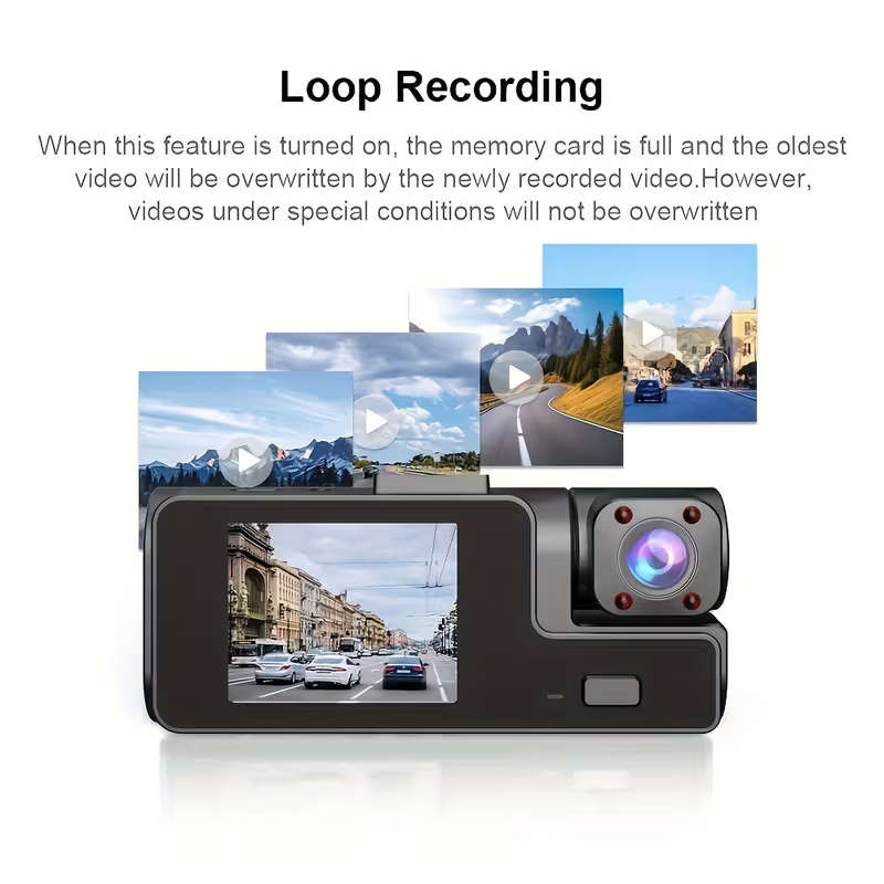 Front and rear dual-recording dashcam