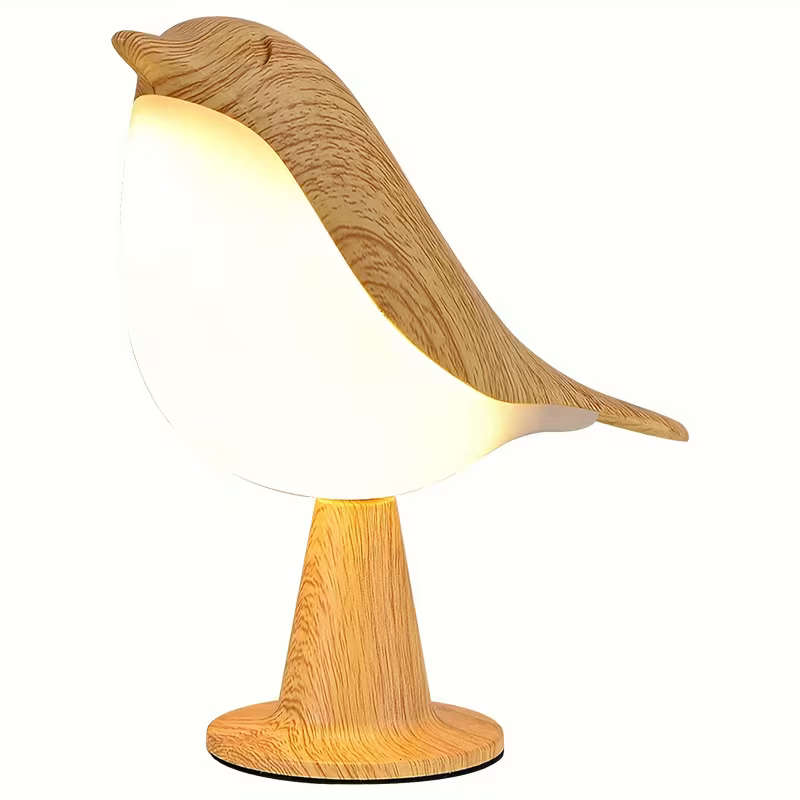 Art Deco Style Bird-Shaped Led Table Lamp mahogany