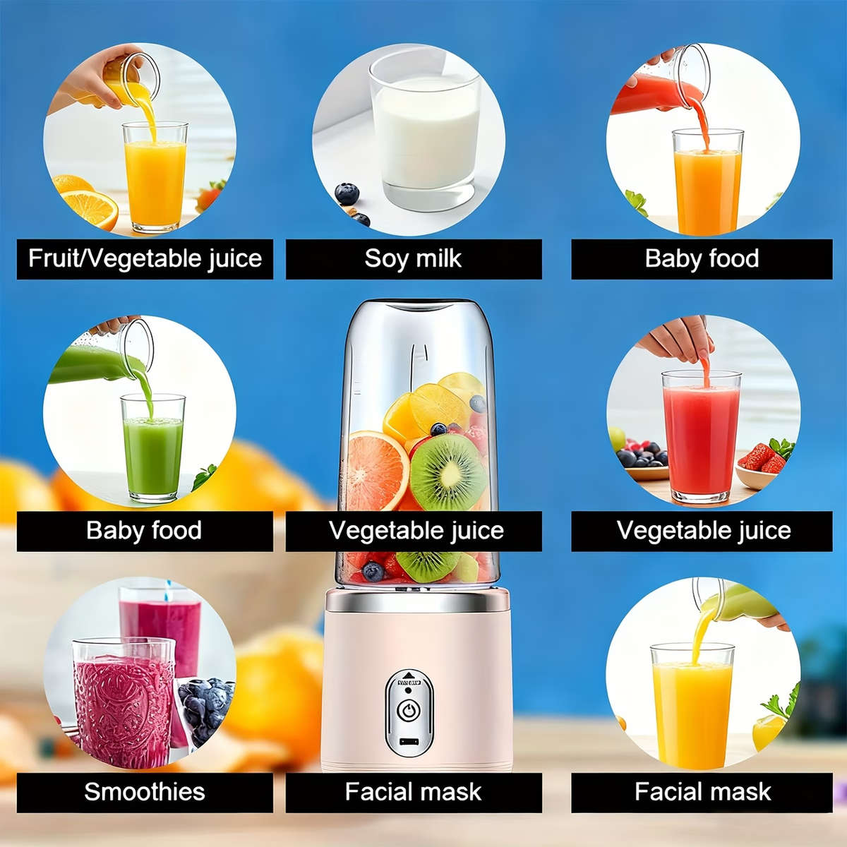 Portable 2-in-1 Blender And Juicer