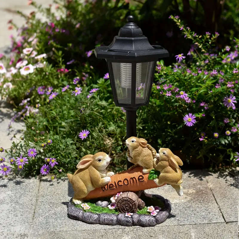 1 x Solar Rabbit and Carrot Garden Light