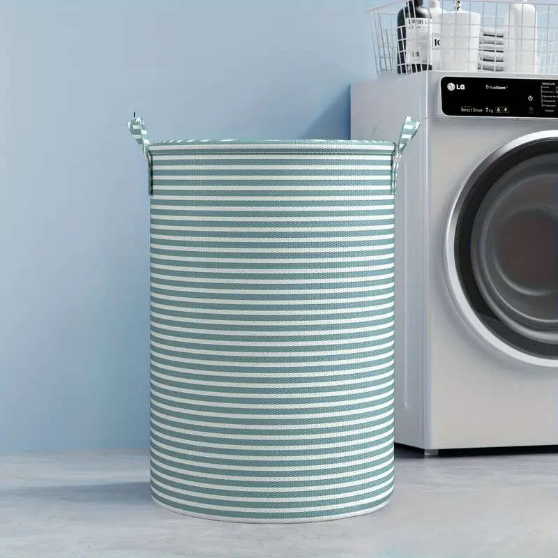 Simple Striped Laundry Basket