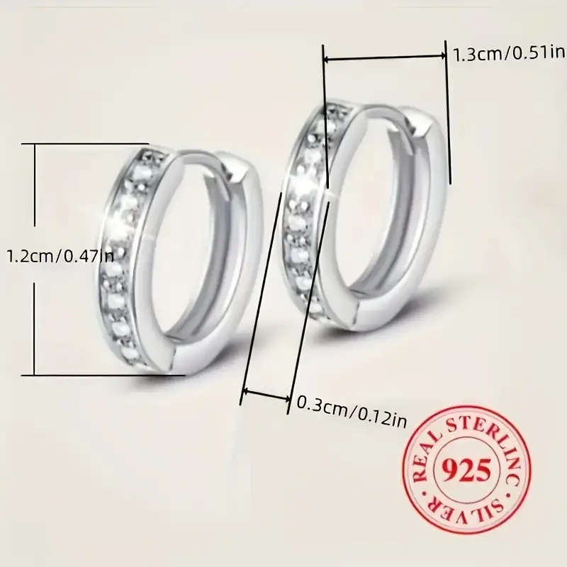 925 Round Earrings with Zirconia