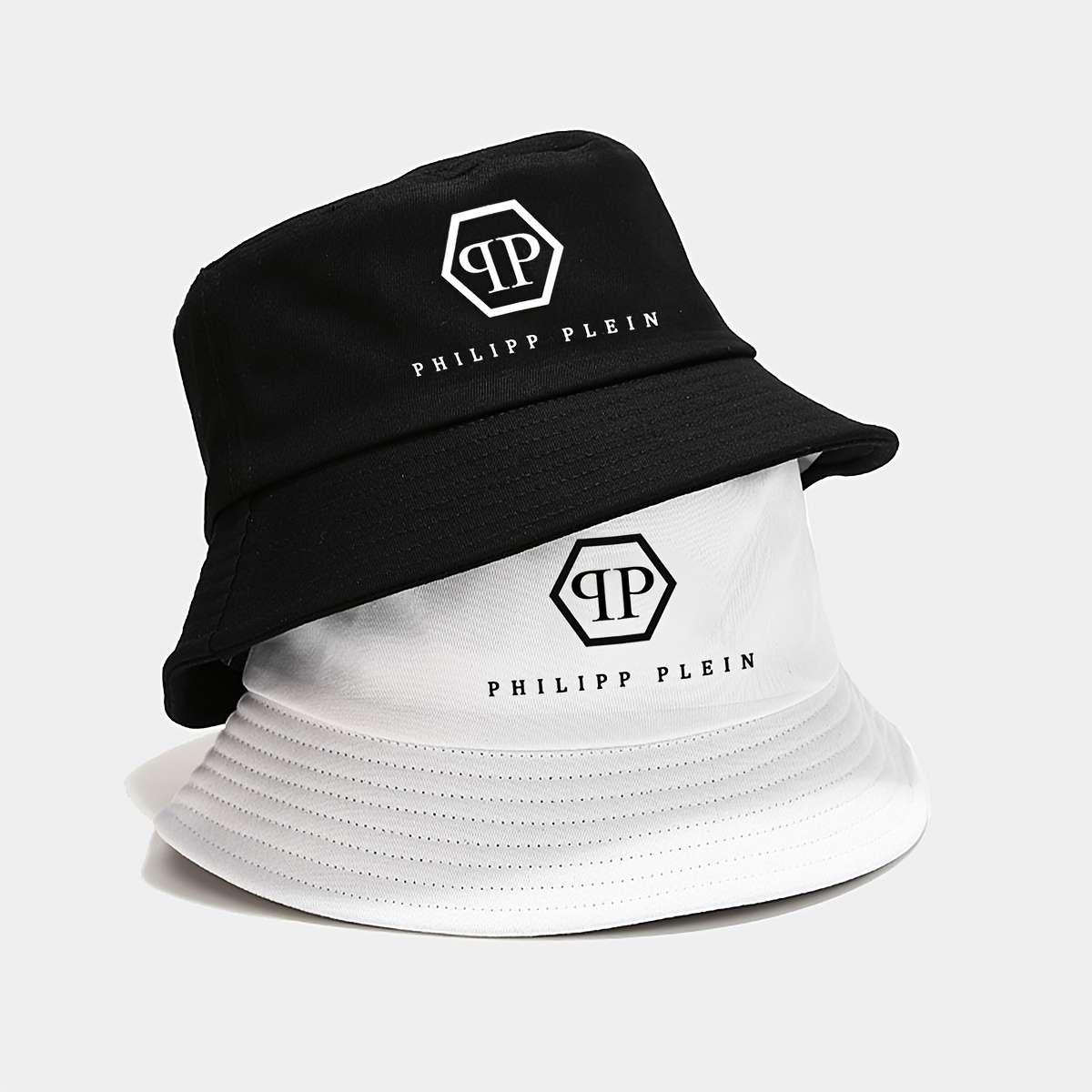 Philipp Plein Bucket Hat Lightweight Polyester Sun Hat With Logo Design Foldable Fisherm
