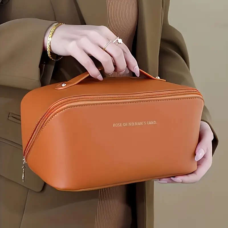 Portable Cosmetic Bag Fashion Faux Leather Cosmetic Bag