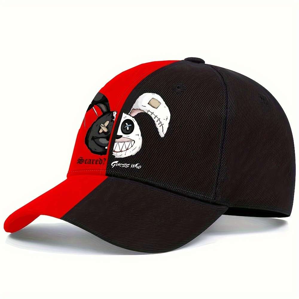 Cute Cartoon Rabbit Print Baseball Cap Soft Slight Stretch Fabric Hand Wash Or Profess