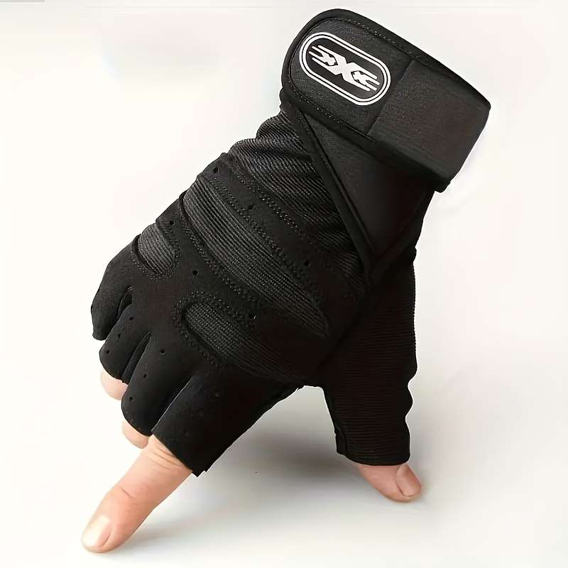 1 Pair Black Size M Outdoor Sports Gloves