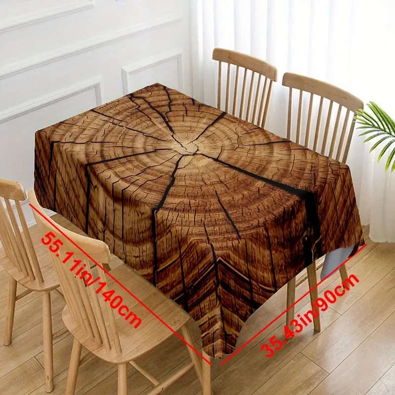 1 Rustic Wood Print Tablecloth 90*140cm